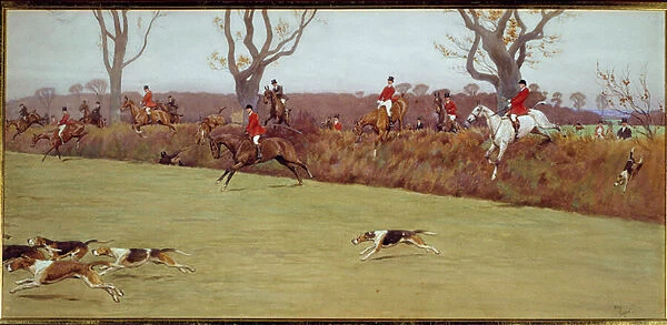 Hunting scene, the crew Blackmoor Watercolour by Cecil Aldin (1870-1935