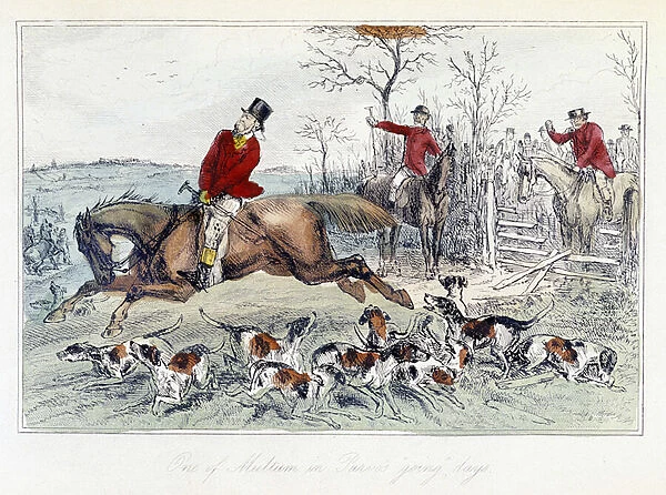 Hunting scene in 'The Adventures of Thomas Scott', illustration by H. K