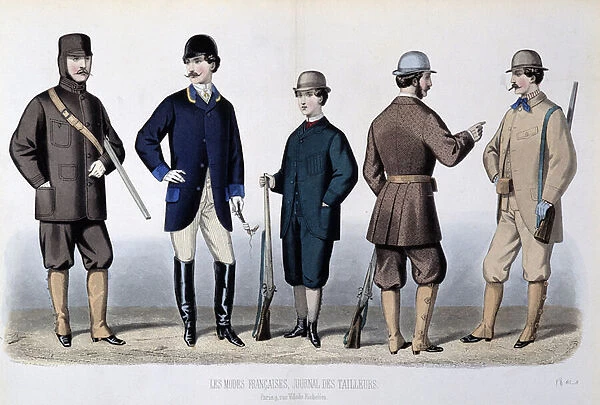 Hunting suits, 'Le Journal des tailors', 1865