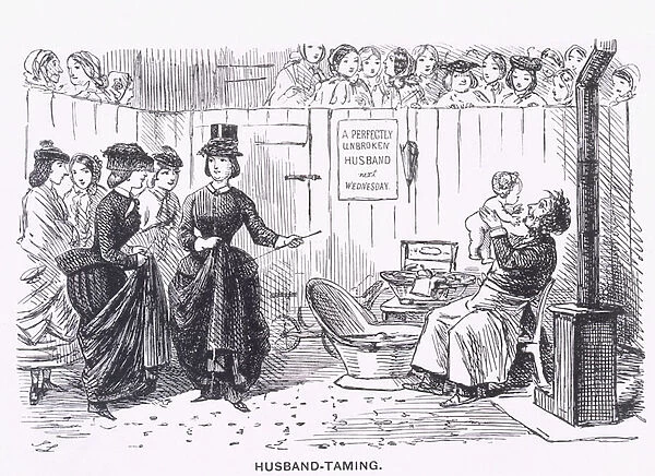 Husband-Taming, Almanack for 59, from Punch magazine, 1859 (litho)
