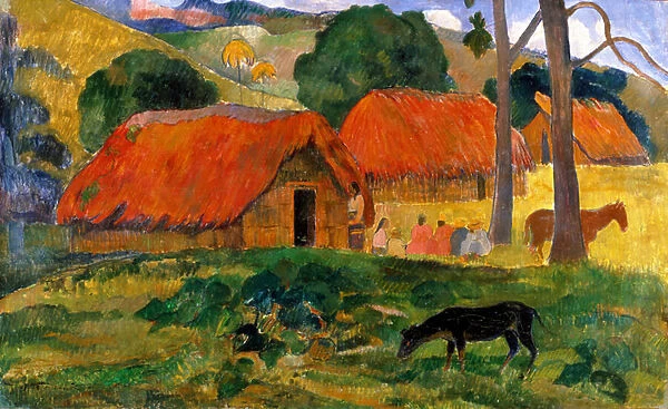 The Three Huts, Tahiti, 1891-92 (oil on canvas)