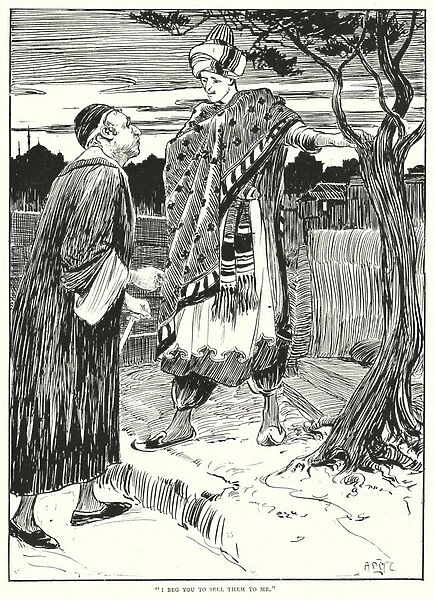 'I beg you to sell them to me'(engraving)