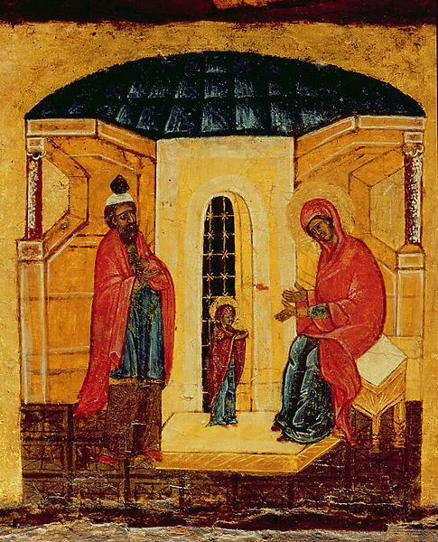 Icon depicting Jesus in the Temple, c. 1550 (tempera & gold leaf on panel