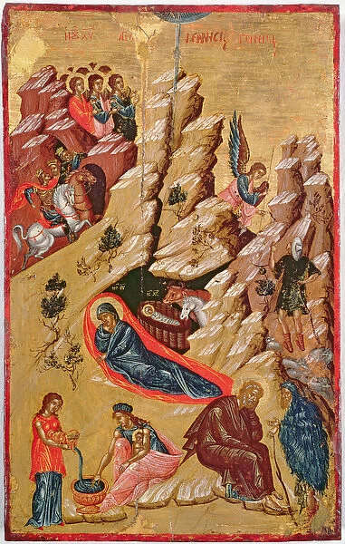 Icon depicting the Nativity (oil on panel)