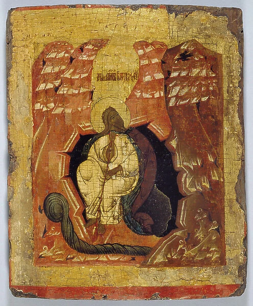 Icon of Elijah fed by a Crow, 15th-16th century (oil on panel)
