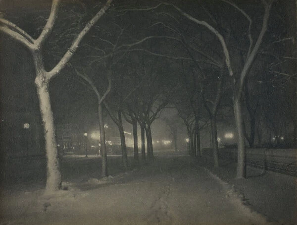 An Icy Night, New York, 1898 (carbon print)