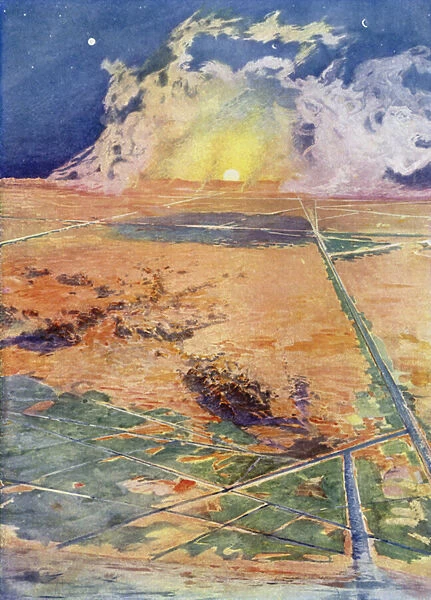 An Ideal Landscape on Mars according to Professor Lowell (colour litho)
