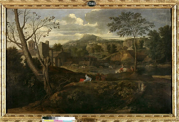 Ideal landscape. Painting by Nicolas Poussin (1594-1665), 17th century. Dim: 1, 2x1, 87m