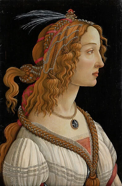 Idealised Portrait of a Lady (Portrait of Simonetta Vespucci as Nymph), c.1480-85 (tempera and oil on panel)