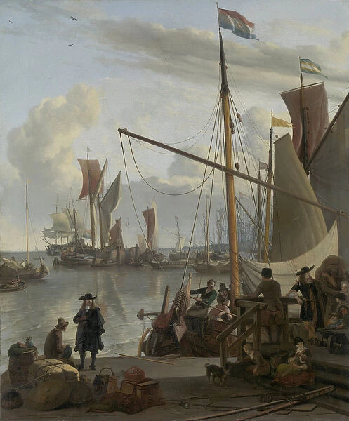 The IJ at Amsterdam, seen from the Mosselsteiger (Mussel Pier) 1673 (oil on canvas)