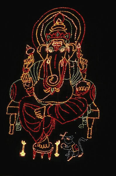 Illuminated Ganesh (mixed media)