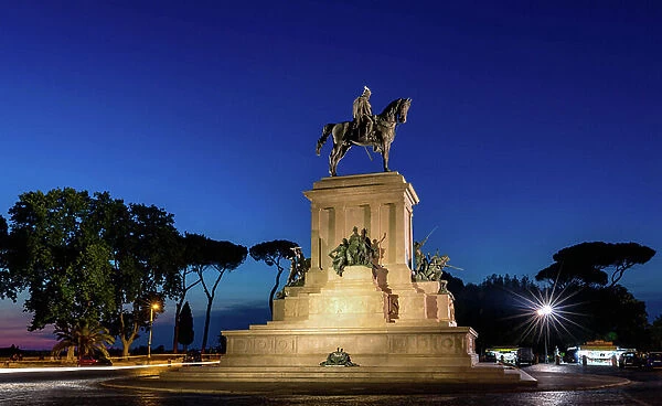 Illuminated Monument to Garibaldi at night, by Emilio Gallori, 1895, Piazzale Giuse... 2017 (photo)