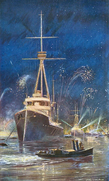 Illumination of the Fleet in the Thames, July 21st, 1909