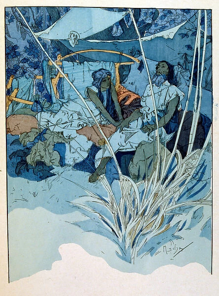 Illustration by Alphonse Mucha from 'Rama'a poem in three acts by Paul Verola