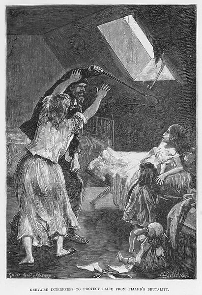 Illustration for The Assommoir, A Realistic Novel, by Emile Zola (engraving)