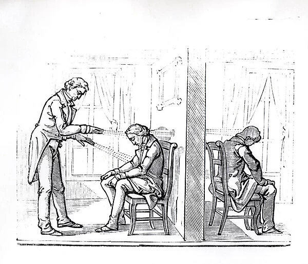 Illustration from du Potets work om Animal Magnetism, 1863 (engraving) (b  /  w photo)