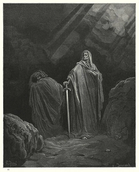 Illustration by Gustave Dore for Miltons Paradise Lost, Book X, line 610 (engraving)
