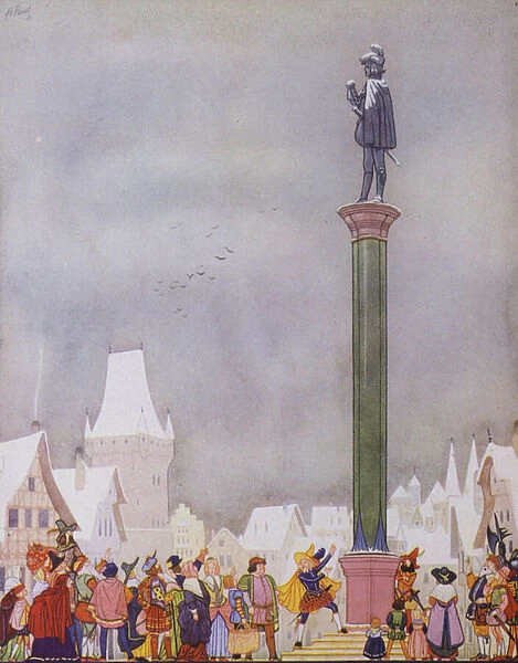 Illustration for The Happy Prince by Oscar Wilde (colour litho)