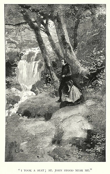 Illustration for Jane Eyre by Charlotte Bronte (engraving)