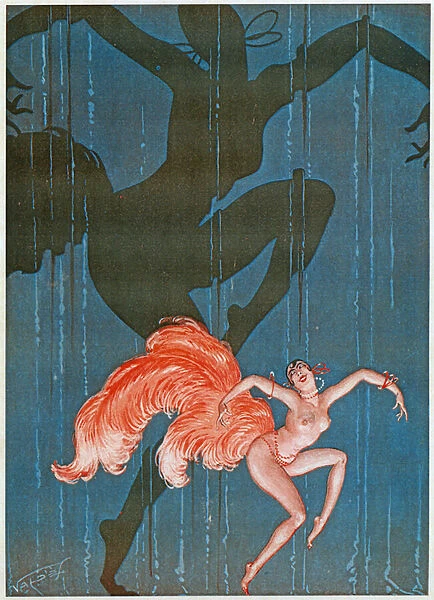 Illustration of Josephine Baker from 'La Vie Parisienne', 1920 (colour Litho)
