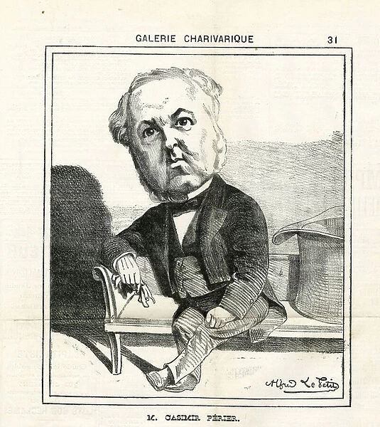 Illustration in Le Charivari, 1873-2-8 - Hat - Casimir-Perier Auguste (1811-1876