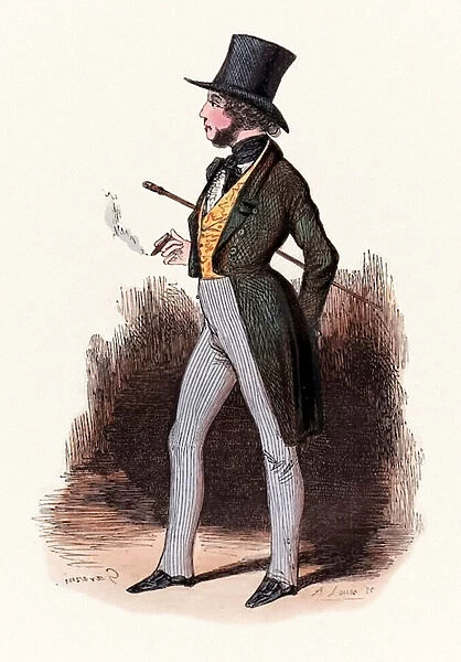 Illustration from 'Le Sportsman Parisien [The Parisian Sportsman] by Rodolphe d Ornano (1861-1865), 1840 (hand coloured engraving)