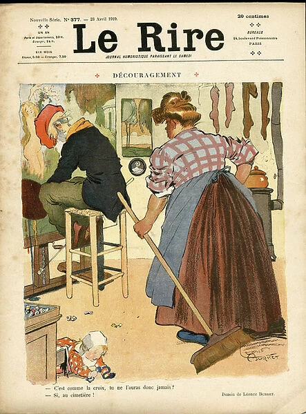 Illustration by Leonce Burret (1865-1915) for the Cover of Le Rire, 23  /  04  /  10 - Decouragement - Art, Daily Life, Medaille - Painters artists