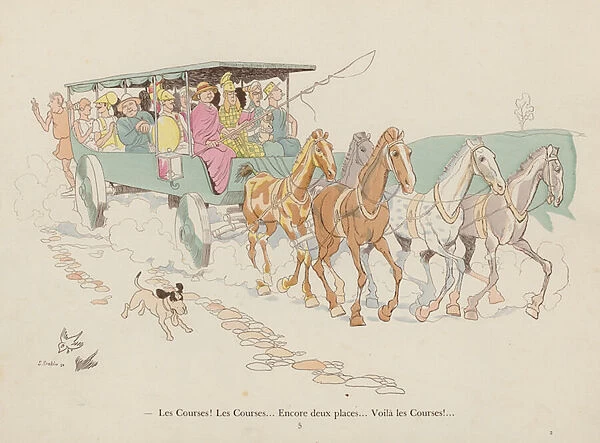 Illustration for Les Courses Dans L Antiquite by Caran D Ache (colour litho)