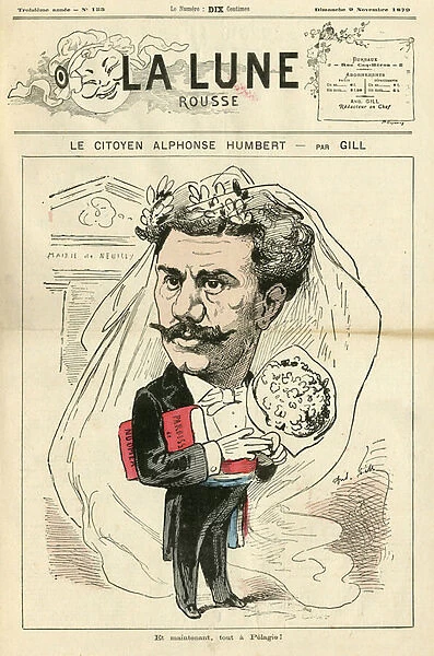 Illustration of Louis Alexandre Gosset de Guines dit Gill (1840-1885) for the Cover of La Lune rousse, 1879-11-9 - Neuilly - Humbert Alphonse (1844-1922)