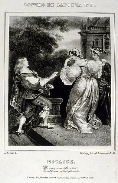 Illustration from Nicaise From the Tales of La Fontaine, 1830 (engraving)