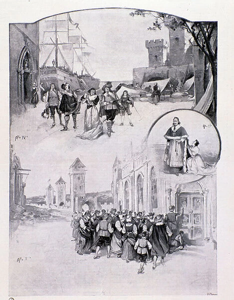 Illustration for the opera La cortigiana by Antonio Scontrino, played in Milan in 1896