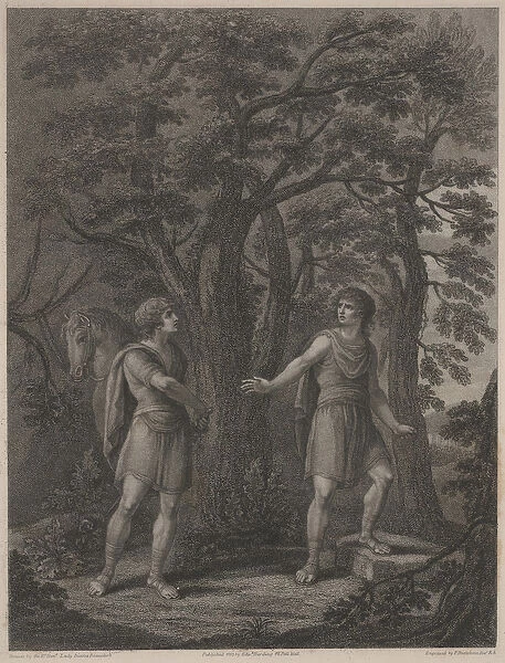 Illustration from 'Palamon and Arcite', print made by Francesco Bartolozzi 1797