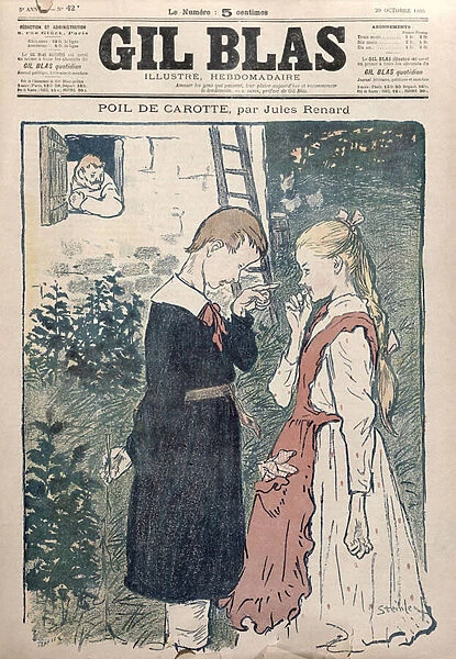 Illustration from Poil de Carotte by Jules Renard (1864-1910) in Gil Blas, 20th October 1895 (colour litho)