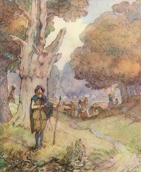 Illustration for The Scholar-Gipsy by Matthew Arnold (colour litho)
