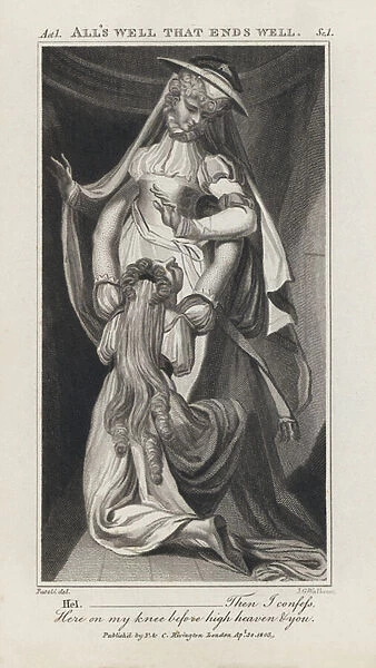 Illustration for Shakespeares Alls Well That Ends Well (engraving)