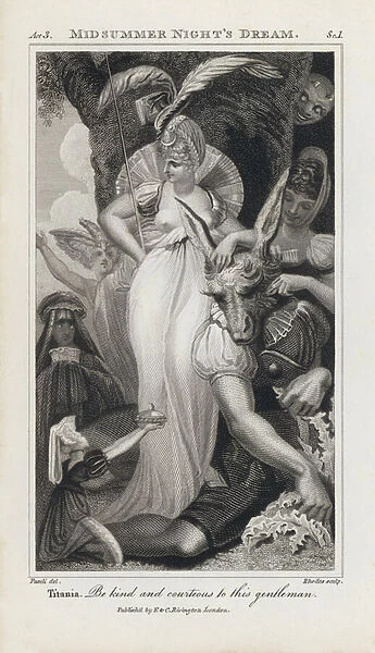 Illustration for Shakespeares A Midsummer Nights Dream (engraving)