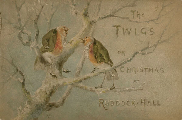 Illustration for The Twigs or Christmas at Ruddock Hall (colour litho)