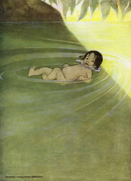 Illustration for The Water Babies by Charles Kingsley (colour litho)
