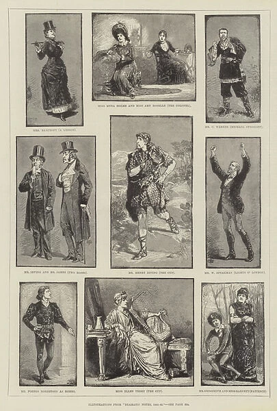 Illustrations from 'Dramatic Notes, 1881-82'(litho)