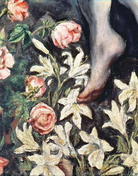 The Immaculate Conception (detail of flowers) 1607-13 (oil on canvas) (see 90015)