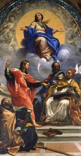 The Immaculate Conception with St John and St Augustine (oil on canvas)
