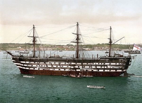The Impregnable, Plymouth (hand-coloured photo)