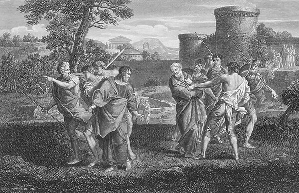 The Imprisonment of the Apostles, Acts, Chapter 5, Verses 12-18 (engraving)