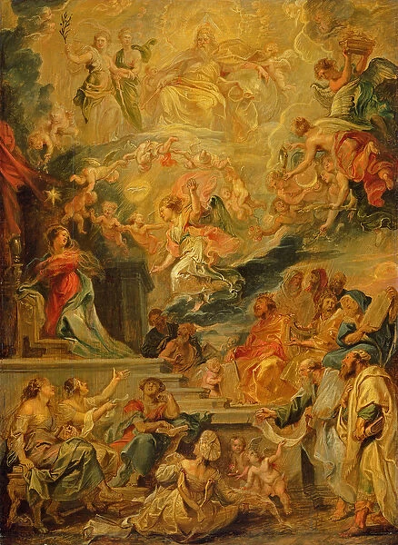 The Incarnation as Fulfillment of all Prophecies, c. 1628-29 (oil on wood panel)