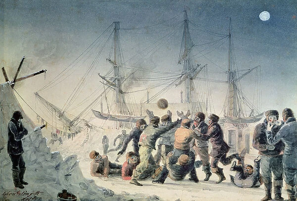Incidents on a Trading Journey: Men Playing Football on Board HMS Terror