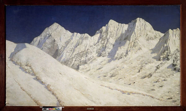 Inde, neige sur les sommets de l Himalaya (India, Snow on the Himalayas) - Peinture de Vasili Vasilyevich Vereshchagin (Vassili Verechtchaguine) (1842-1904), huile sur toile, 1874-1876, art russe