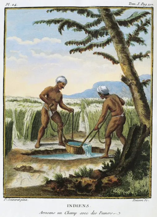 Framed Print : India, natives irrigating fields, from Voyage aux Indes et la Chine Framed Print : India, natives irrigating fields, from Voyage aux Indes et la Chine