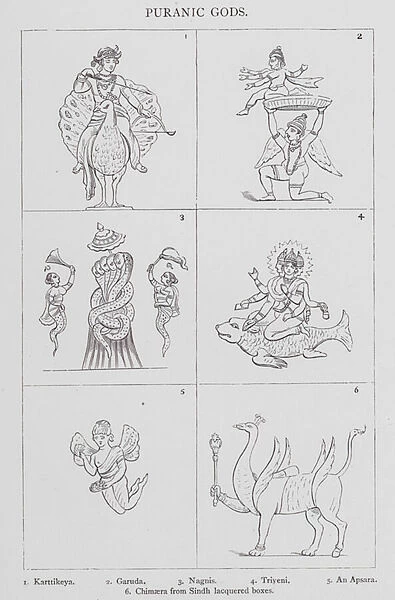 India: Puranic Gods (engraving)