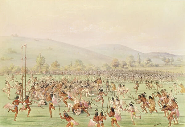 The Indian Ball Game, c. 1832 (colour litho)