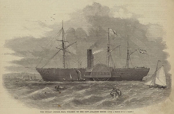 The Indian Empire, Mail Steamer on the New Atlantic Route (engraving)